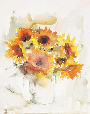 Солодовникова Наталья Александровна. Композиция с подсолнухами